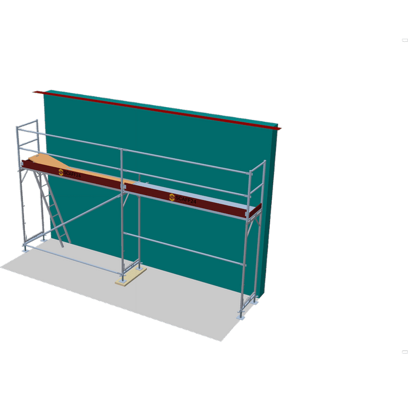 Fassadengerüst 5 x 4 m | 22,5 m² | Stahl / Holzboden | SL74 Fassadengerüst Scaff24 