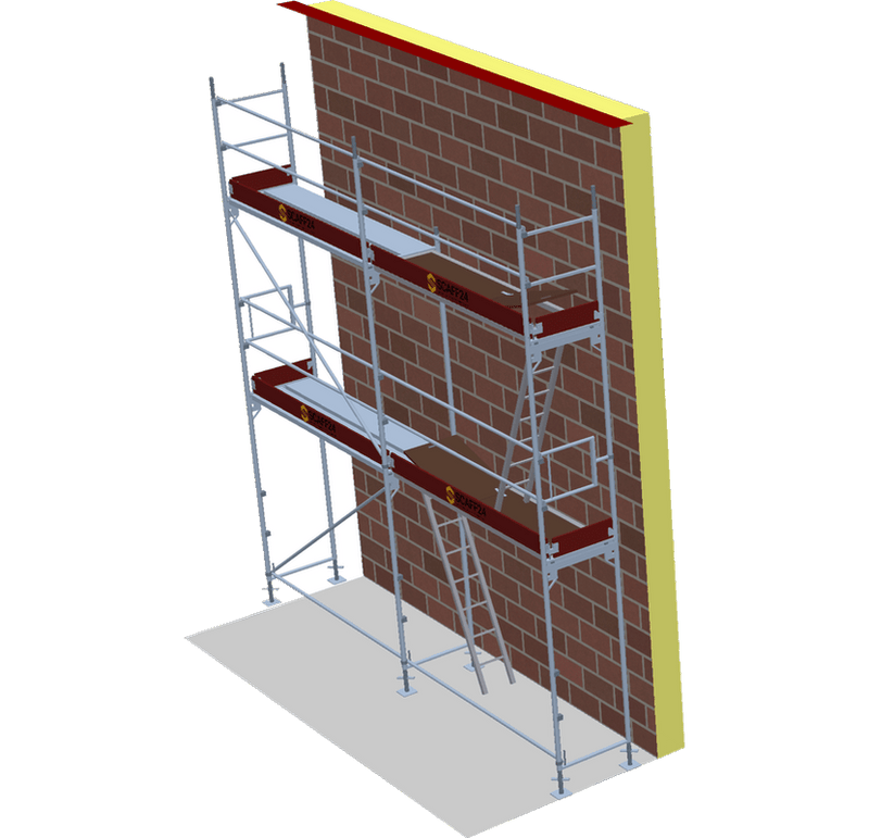 Fassadengerüst 5,14 x 6 m | 33,41 m² | Stahl / Stahlboden | S73 Gerüst Scaff24 