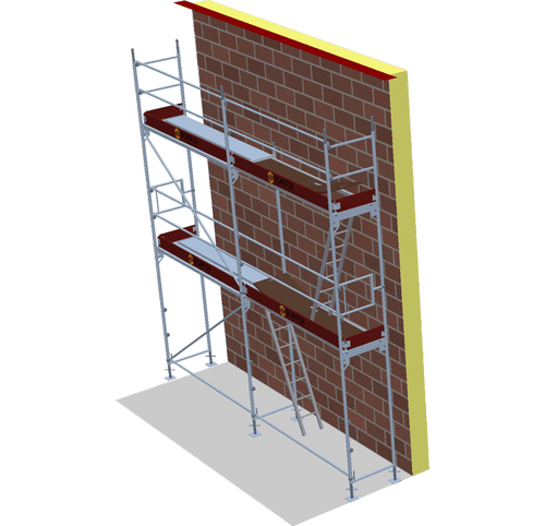 Fassadengerüst 5,14 x 6 m | 33,41 m² | Stahl / Stahlboden | S73 Gerüst Scaff24 