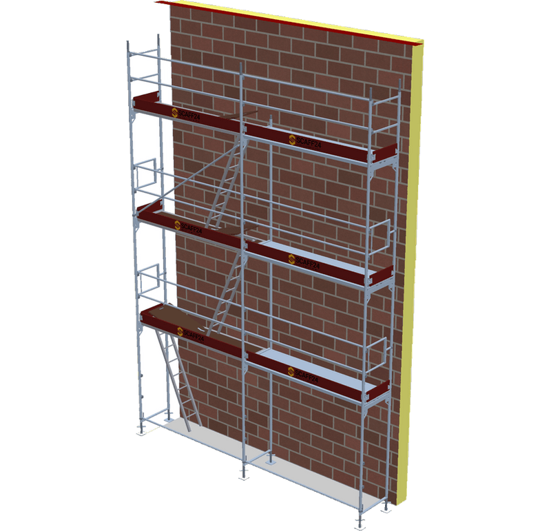 Fassadengerüst 5,14 x 8 m | 43,69 m² | Stahl / Stahlboden | S73 Gerüst Scaff24 
