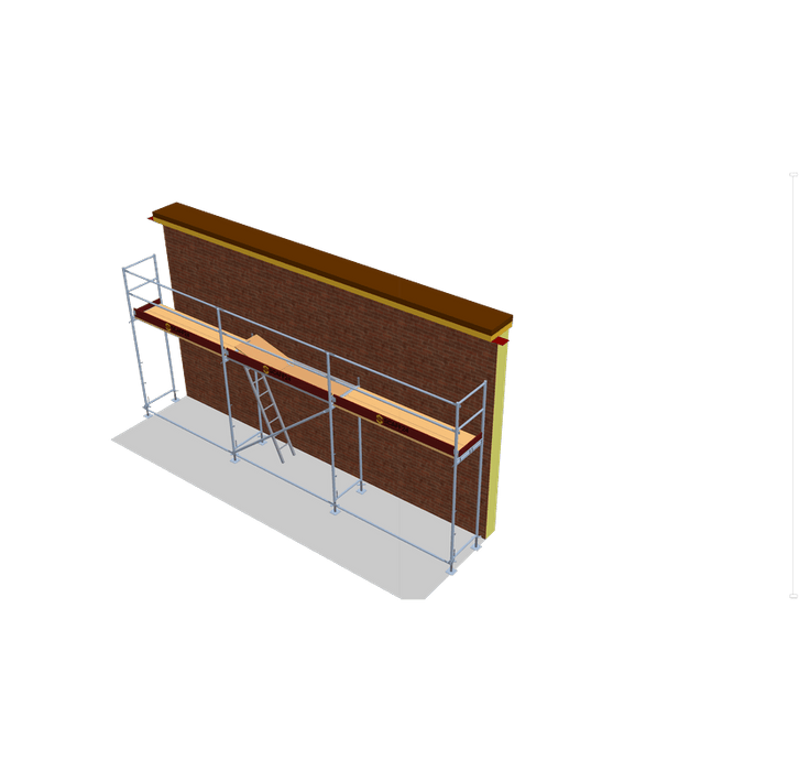 Fassadengerüst 7,5 x 4 m | 33,75 m² | Stahl / Holzboden | SL74 Fassadengerüst Scaff24 