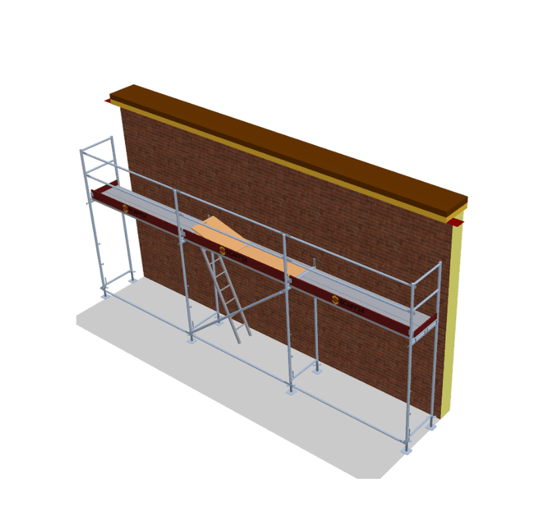 Fassadengerüst 7,5 x 4 m | 33,75 m² | Stahlgerüst | Neu | SL74 Gerüst Scaff24 