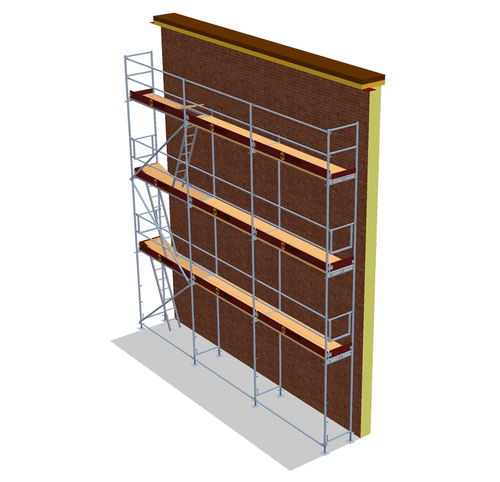 Fassadengerüst 7,5 x 8 m | 63,75 m² | Stahl / Holzboden | SL74 Fassadengerüst Scaff24 