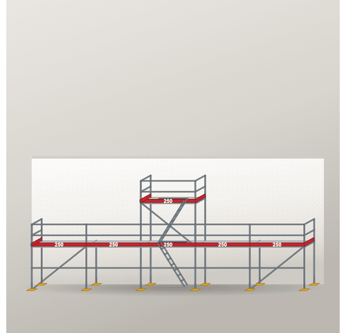 Giebelgerüst 12,5 x 6 m | 36,25 m² | Stahl / Stahlboden | SL74 Giebelgerüst Scaff24 