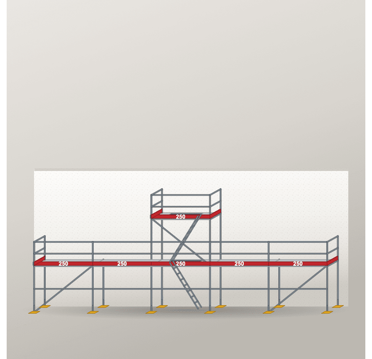 Giebelgerüst 12,5 x 6 m | 36,25 m² | Stahl / Stahlboden | SL74 Giebelgerüst Scaff24 