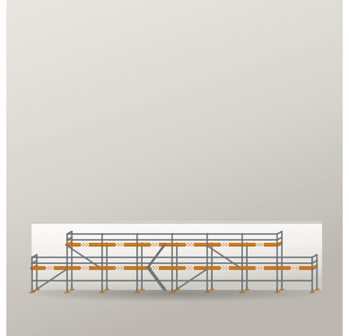 Giebelgerüst 24 x 6 m | 96 m² | Stahl / Holzbelag | RUX65 Giebelgerüst Scaff24 