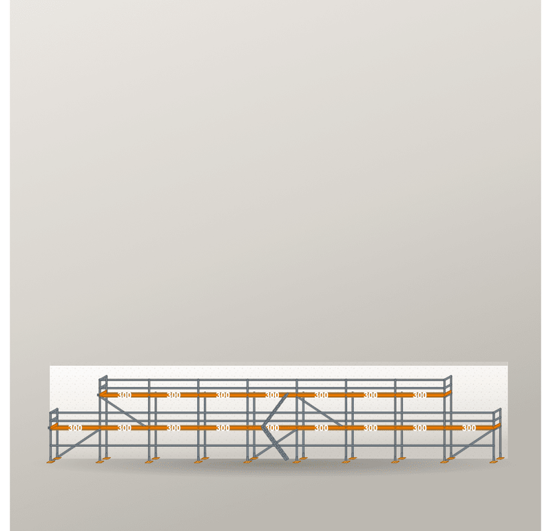 Giebelgerüst 27 x 6 m | 109,5 m² | Stahl / Holzbelag | RUX65 Giebelgerüst Scaff24 