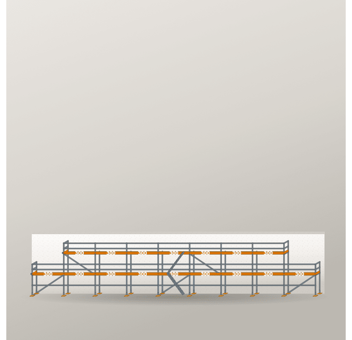 Giebelgerüst 27 x 6 m | 109,5 m² | Stahl / Holzbelag | RUX65 Giebelgerüst Scaff24 
