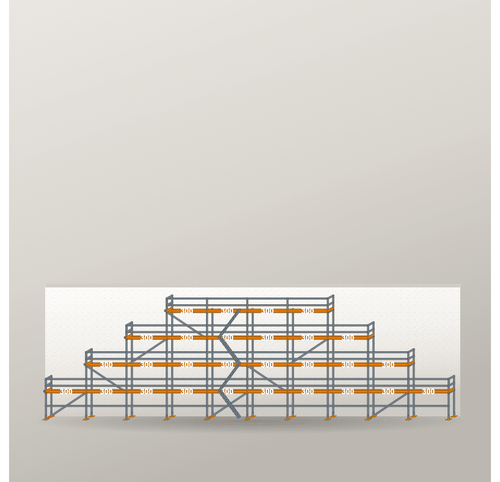 Giebelgerüst 30 x 10 m | 183 m² | Stahl / Holzbelag | RUX65 Giebelgerüst Scaff24 