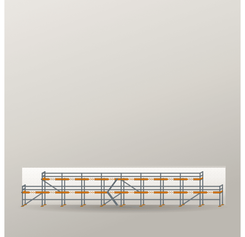 Giebelgerüst 30 x 6 m | 123 m² | Stahl / Holzbelag | RUX65 Giebelgerüst Scaff24 