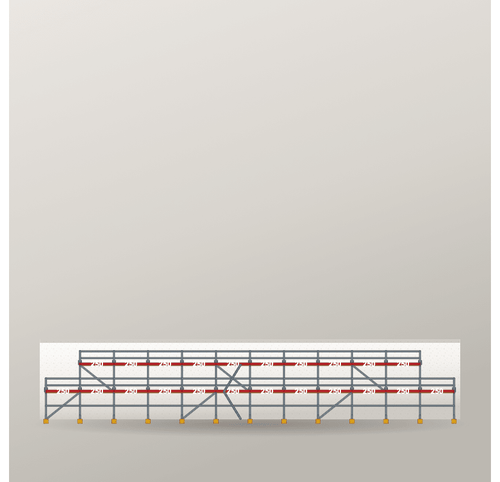 Giebelgerüst 30 x 6 m | 125 m² | Stahl / Holzbelag | SL74 Giebelgerüst Scaff24 