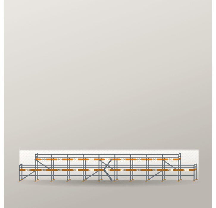 Giebelgerüst 33 x 6 m | 136,5 m² | Stahl / Holzbelag | RUX65 Giebelgerüst Scaff24 
