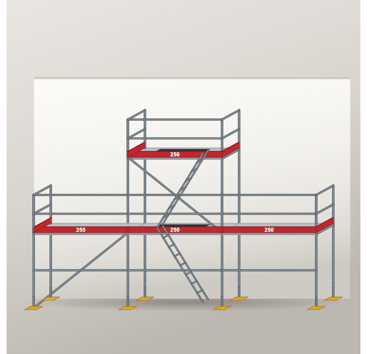 Giebelgerüst 7,5 x 6 m | 23,75 m² | Stahlboden | SL74 Giebelgerüst Scaff24 