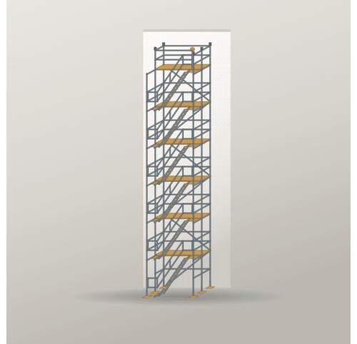 Treppenturm 12 x 12 m | Stahl / Holzboden | SL74 Treppenturm Scaff24 