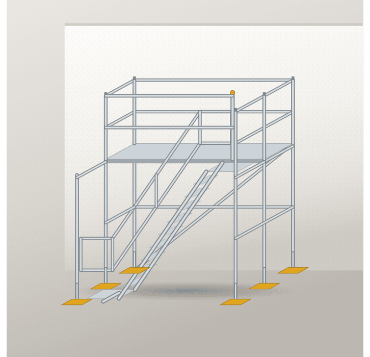 Treppenturm 2,5 x 2 m | Alu / Aluboden | SL74 Treppenturm Scaff24 