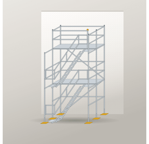 Treppenturm 2,5 x 4 m | Alu / Aluminium | SL74 Treppenturm Scaff24 
