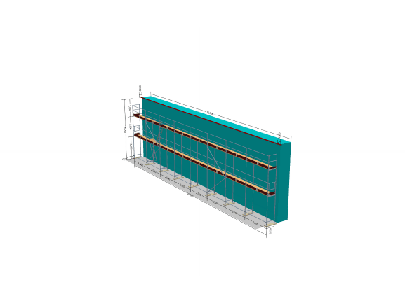 Fassadengerüst 120 - 130 qm (20x6m) mit Leitergang inkl. Leiter | Holzboden 2,5m Gerüst 120qm MyScuff 