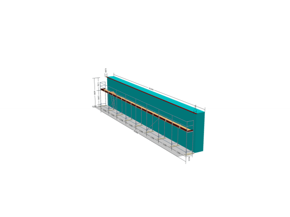 Fassadengerüst 80 - 90 qm (20x4m) mit Leitergang inkl. Leiter | Holzboden 2,5m Gerüst 80qm MyScuff 