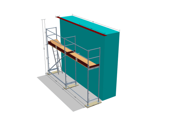 Fassadengerüst / Gerüst 20 -22,5 qm (5x4m) mit Leitergang inkl. Leiter Gerüst 20qm MyScuff 