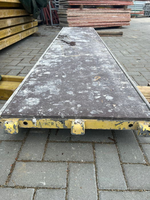U-Robustboden, 0,61 m breit 2,57m Breite Original Layher - gebraucht - Aluboden - Sperrholzbelag MyScuff Sperrholzebelag 